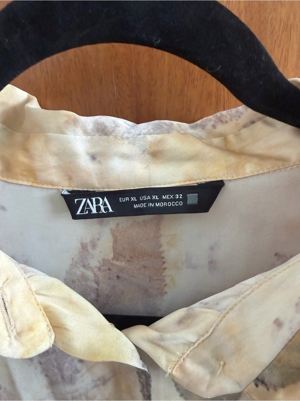 Zara Printed Satin Shirt Blouse - Picture 5 of 6